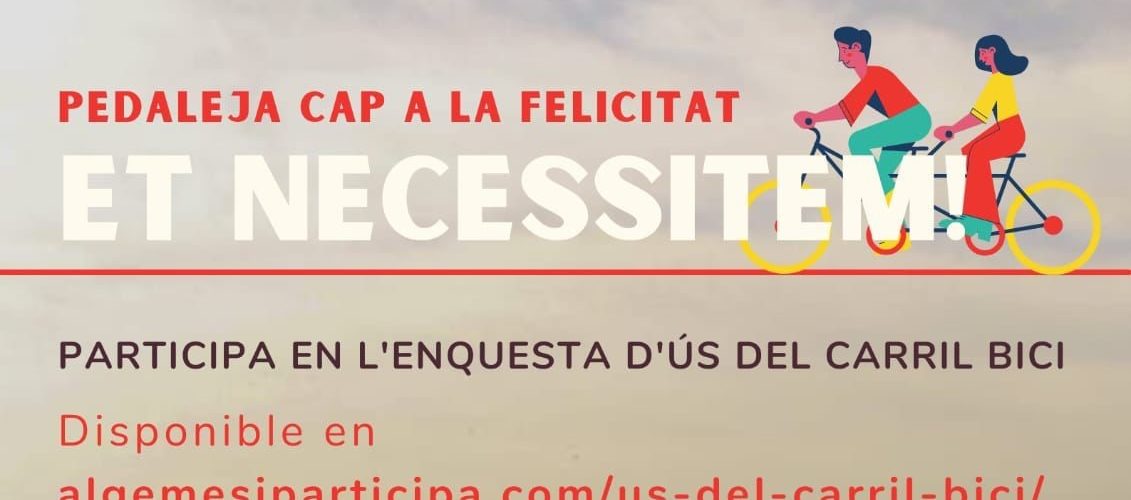 L'ajuntament d'Algemesí fomenta la participació d'una enquesta relacionada amb el carril bici de la ciutat