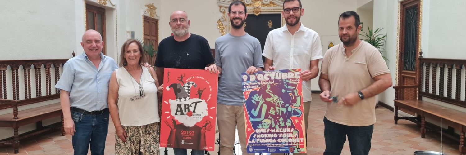 s'ha presentat en roda de premsa els cartells d'Art al Carrer i del Concert del 9 d'octubre....
